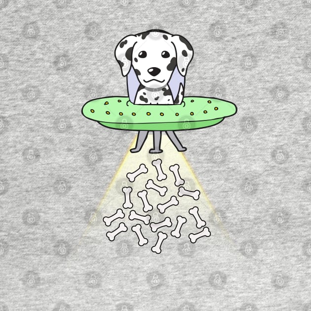 Funny dalmatian dog is flying a ufo by Pet Station